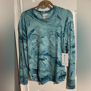 NWT Athleta Mindset Sweatshirt-Fun Swirly Teal Size M